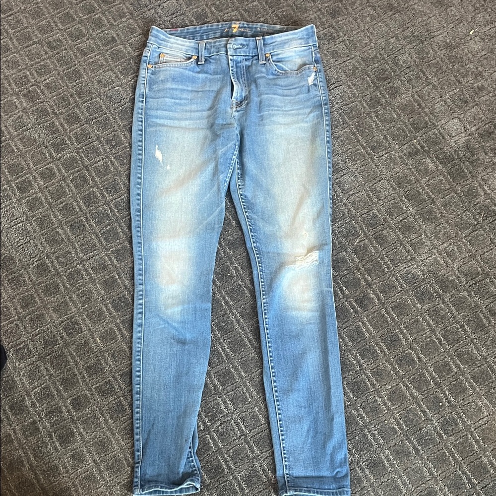7 For All Mankind Blue Denim Jeans - Picture 4 of 4